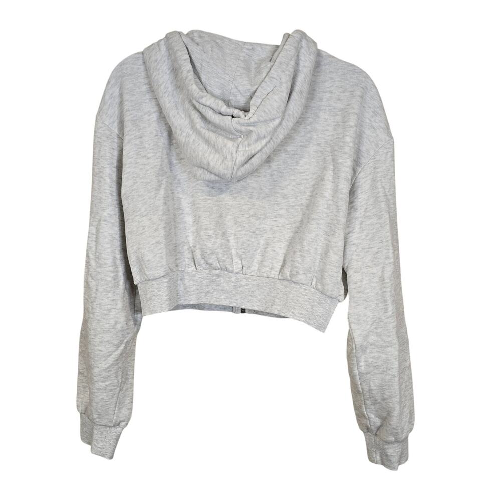 Women's H&M Divided Gray Cropped Full Zip Hoodie Sweatshirt | Size Small - Picture 3 of 9